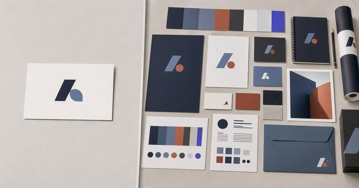A simple logo versus a complete brand system with multiple visual elements