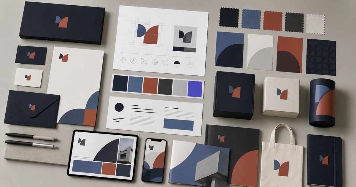A complete visual identity system with logo, palette, and coordinated typography