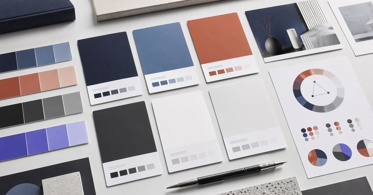 Corporate color palette with swatches and HEX values on a white background