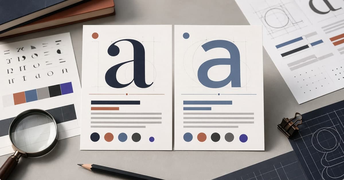 Comparison of serif and sans serif typefaces on a clean background